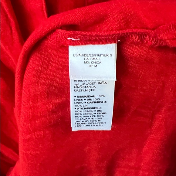 The Drop Fiona 100% Linen Midi Shirt Dress in Flame Red, Women’s Size Small - Picture 5 of 8